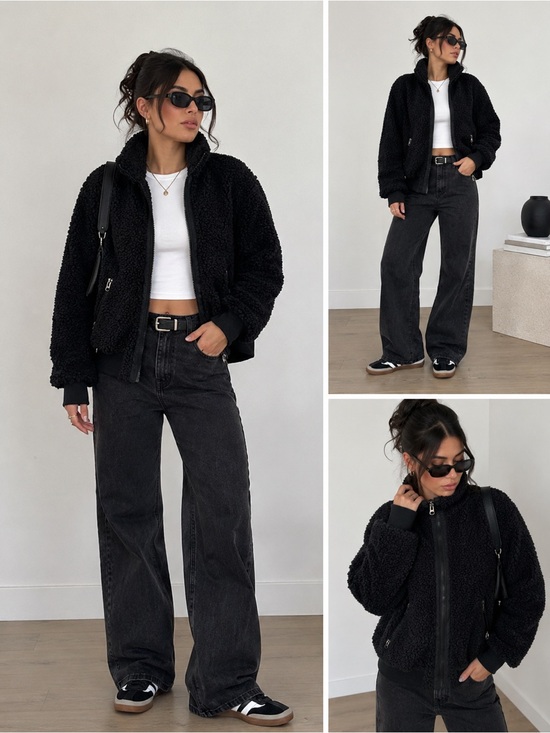 Vici Jackets & Blazers - Vici Black Teddy Sherpa Jacket